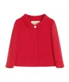 Valentino Womens Paris Heart-button Relaxed-fit Wool And Silk Jacket In Red