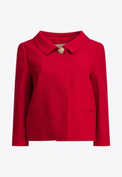Valentino Crepe Couture Jacket In Red