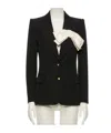 Valentino Crepe Couture Jacket With Bow In Black