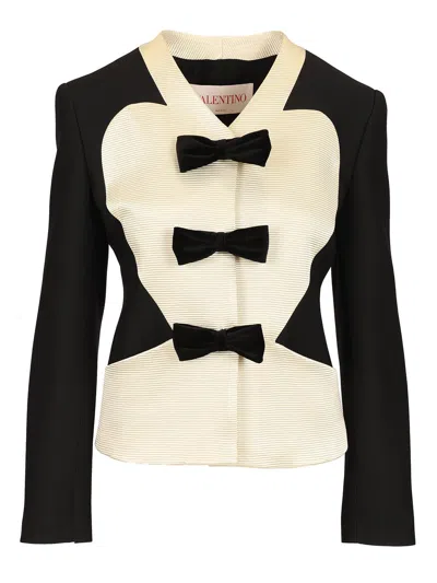 Valentino Embroidered Blazer In Black