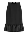 Valentino Black Crepe Couture Skirt In Black