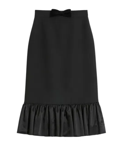 VALENTINO VALENTINO	BOW DETAILED RUFFLED HEM SKIRT