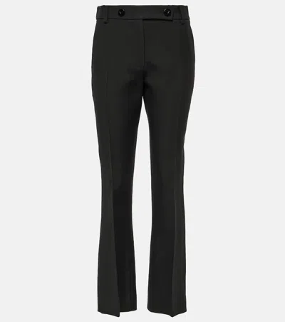 Valentino Crêpe Couture Mid-rise Straight Pants In Schwarz