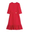 Valentino Crepe Couture Midi Dress In Red