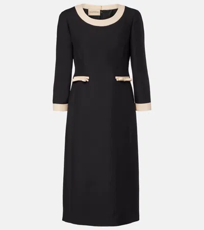 Valentino Crepe Couture Midi Dress In Black