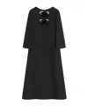 Valentino Crepe Couture Midi Dress In Black