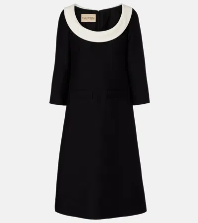 Valentino Crepe Couture Midi Dress In Black