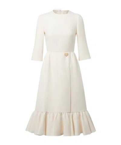 Valentino Crêpe Couture Midi Dress In White