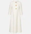 Valentino Virgin Wool-silk Midi Dress In White