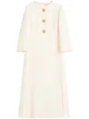 Valentino Virgin Wool-silk Midi Dress In White
