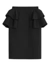 Valentino Couture Crepe High-waisted Skirt With Ruffle Detail