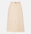 Valentino Crepe Couture Midi Skirt In Neutral