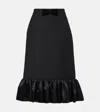 Valentino Black Crepe Couture Skirt In Black