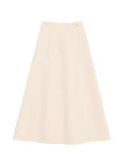 Valentino Crepe Couture Midi Skirt Woman Vanilla 48 In Multi