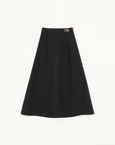 Valentino Crepe Couture Midi Skirt Woman Black 46