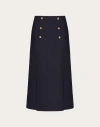 Valentino Crepe Couture Midi Skirt Woman Navy 38 In Navy