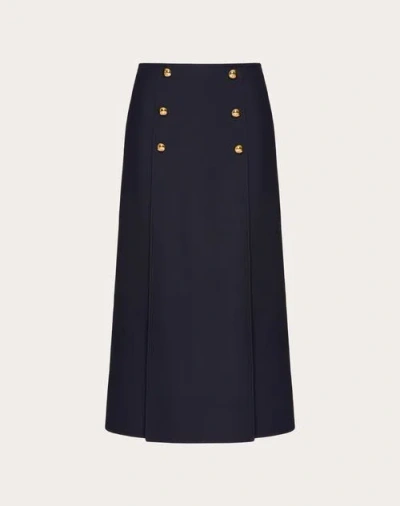 Valentino Crepe Couture Midi Skirt Woman Navy 38