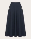Valentino Crepe Couture Midi Skirt In Navy