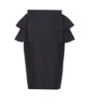Valentino Couture Crepe High-waisted Skirt With Ruffle Detail