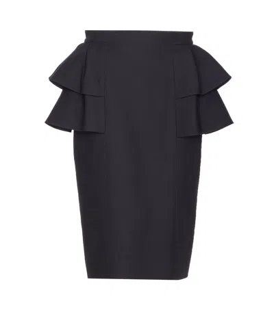 VALENTINO CREPE COUTURE MIDI SOLID SKIRT