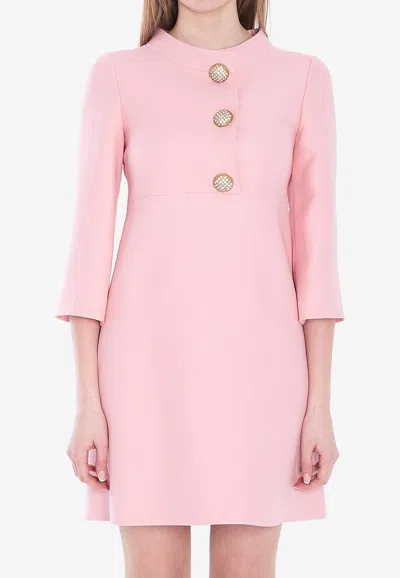 Valentino Crepe Couture Mini Dress In Pink