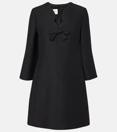 Valentino Crepe Couture Mini Dress In Black