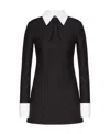 Valentino Crepe Couture Mini Dress In Black