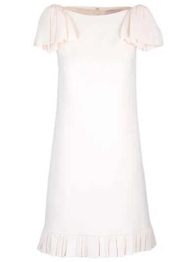 Valentino Crepe Couture Mini Dress Dresses Beige