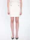Valentino Solid Crepe Couture Skirt In White
