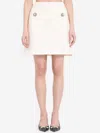 Valentino Solid Crepe Couture Skirt In Ivory