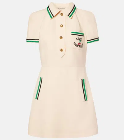 Valentino Crepe Couture Minidress In Sand
