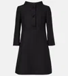 Valentino Embellished Wool And Silk-blend Crepe Mini Dress In Black