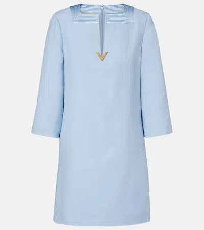 Valentino Crepe Couture Minidress In Black