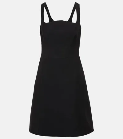 Valentino Crepe Couture Mini Dress In Black