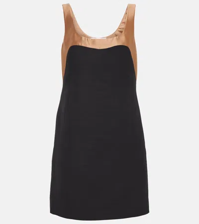 Valentino Colour-block Silk Dress In Black