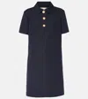 Valentino Short-sleeve Polo-collar Minidress In Blau