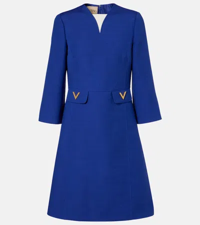 Valentino Crepe Couture Minidress In Blue