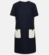 Valentino Crepe Couture Mini Dress With Patch Pockets In Blue