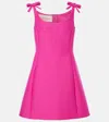 Valentino Bow Scoop-neck Sleeveless Crepe Mini Dress In Pink