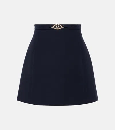 Valentino Crepe Couture Miniskirt In Blau