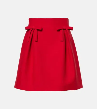 VALENTINO CREPE COUTURE BOW-DETAIL MINISKIRT
