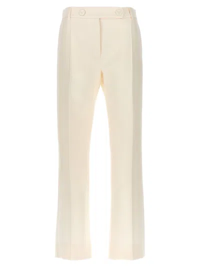 Valentino Crepe Couture Trousers In White
