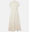 Valentino Virgin Wool-silk Midi Dress In Weiss