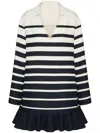Valentino Garavani Collared Wool-silk Crepe Mini Dress In Multi