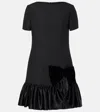 Valentino Crepe Couture Ruffled Minidress In Black