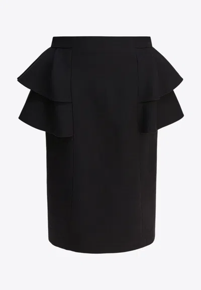 VALENTINO CREPE COUTURE RUFFLED SKIRT
