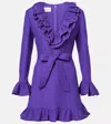 Valentino Purple Wool And Silk Mini Dress In Lila