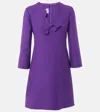Valentino Crepe Couture Scalloped Minidress In Purple