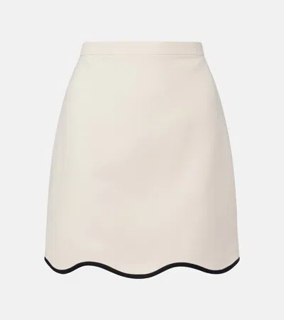 Valentino Crepe Couture Scalloped Miniskirt In White