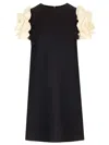 Valentino Dress With Round Neckline And Ruffled Sleeves